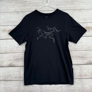 Arc-Teryx Dinosaur Bird Logo T-Shirt Mens Small Black Stretch